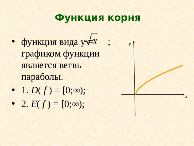 Функция корня