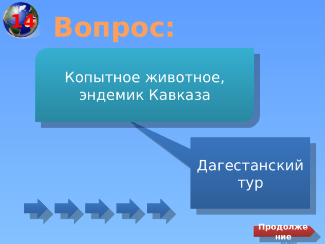 14 Вопрос: Копытное животное, эндемик Кавказа Дагестанский тур Продолжение