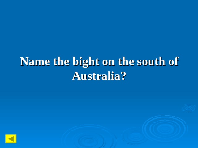 Name the bight on the south of Australia?