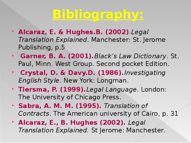 Bibliography:  