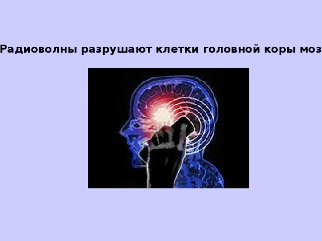 Радиоволны разрушают клетки головной коры мозга.