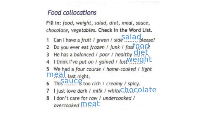 salad food diet weight meal sauce chocolate meat