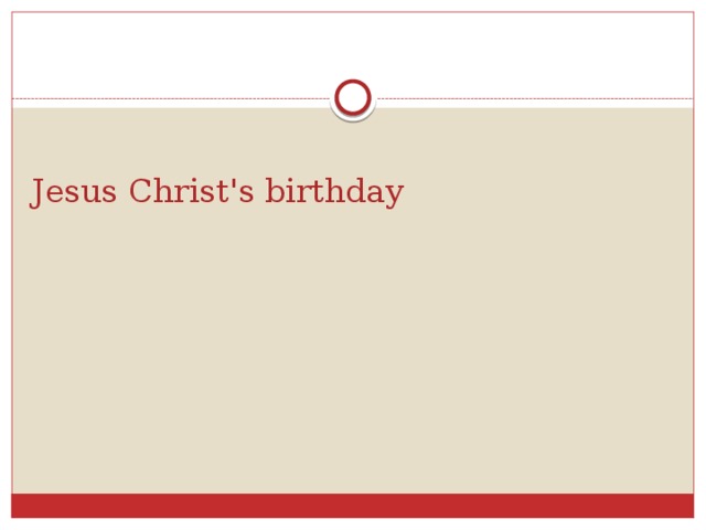 Jesus Christ's birthday
