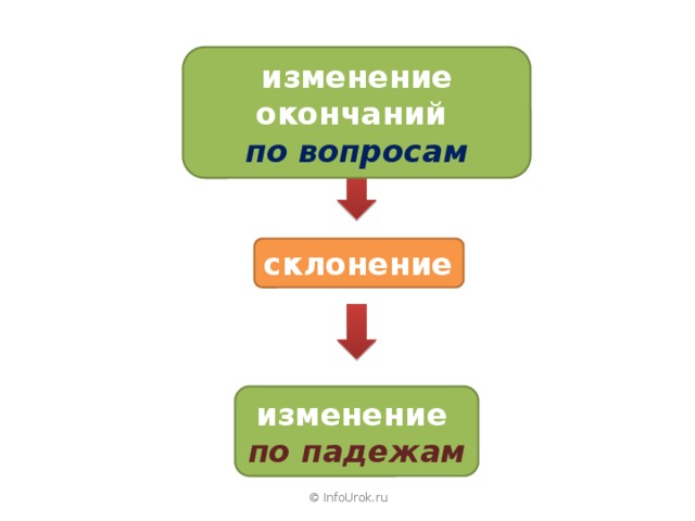 изменение окончаний по вопросам склонение изменение по падежам © InfoUrok.ru