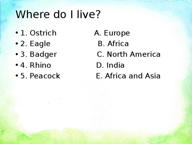 Where do I live?