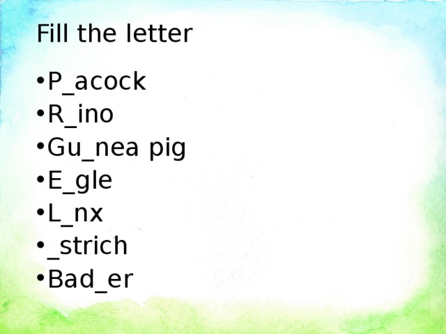 Fill the letter
