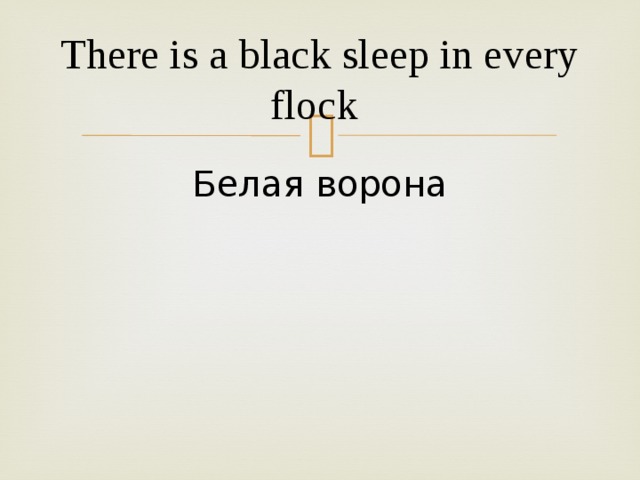 There is a black sleep in every flock Белая ворона