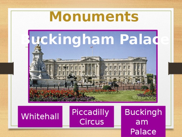 Monuments Buckingham Palace Piccadilly Buckingham Circus Palace Whitehall
