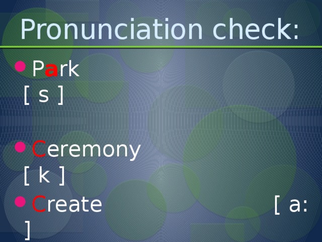 Pronunciation check:
