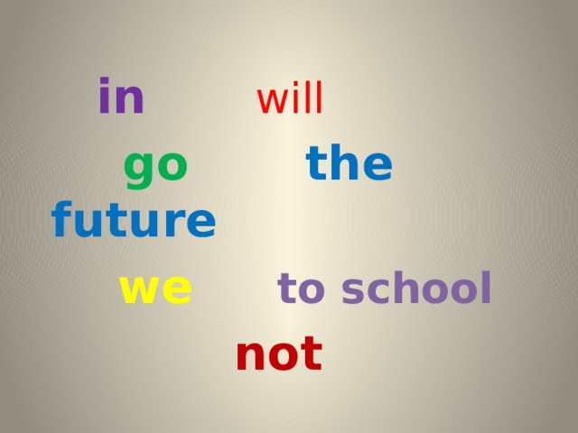 in  will  go the future  we   to school  not
