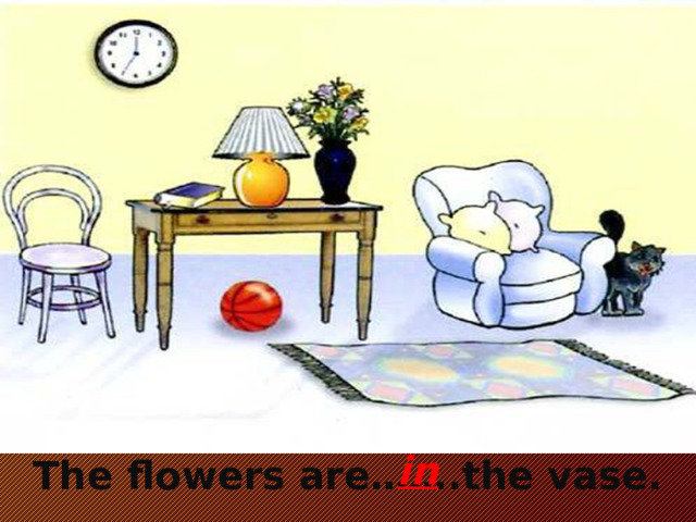 in The flowers are…….the vase.