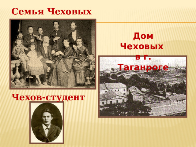 Семья Чеховых Дом Чеховых в г. Таганроге Чехов-студент