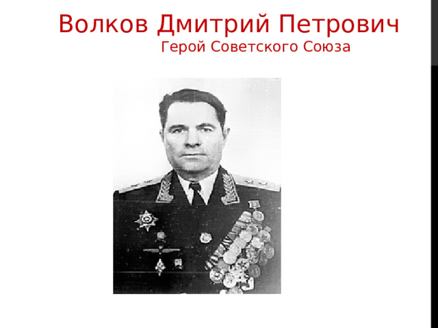 Волков Дмитрий Петрович  Герой Советского Союза