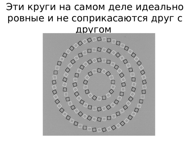 Эти круги на самом деле идеально ровные и не соприкасаются друг с другом