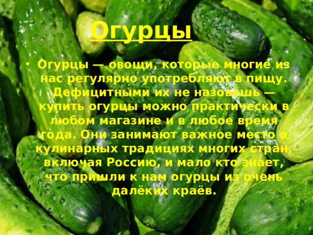 Огурцы