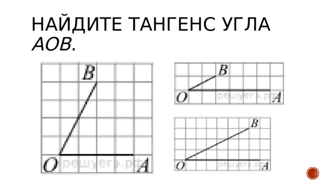 Найдите тангенс угла AOB .